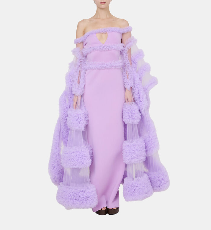 Off-shoulder Neoprene Dress