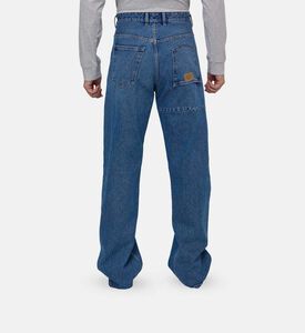 Faded Wide-leg Denim Pants