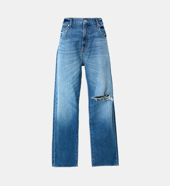 Cotton Stitched 5-pockets Denim Pants