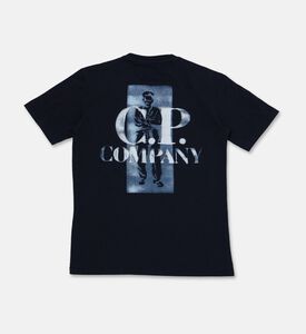 CP company Contrast Logo-detail T-shirt, Blue, 12y, Packshot View