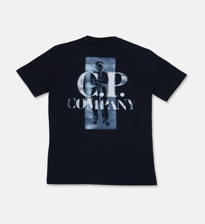 CP company Contrast Logo-detail T-shirt, Blue, 12y, Packshot View