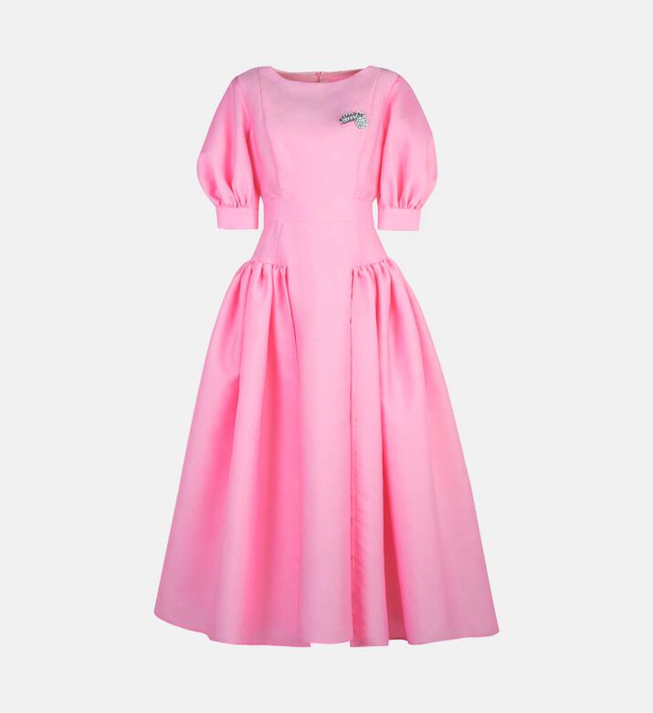 Puff Sleeve Flared Dress