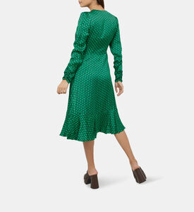 فستان ساتان مكشكش مطبوع من Reine