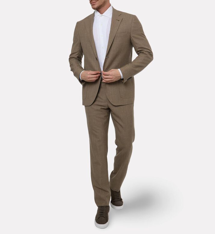 Corneliani Tailored Virgin Wool Flax Suit, Model View