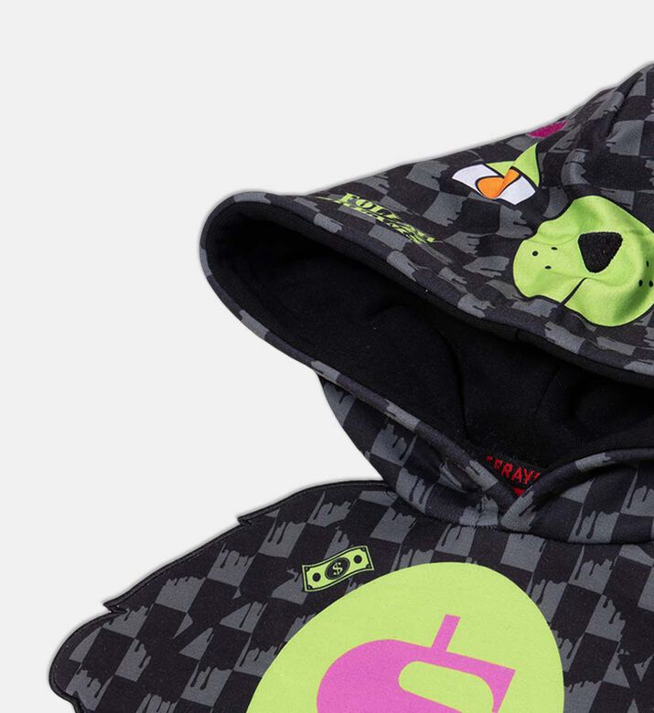 Sprayground Plaid Teddy Bear Dollar Sign Hoodie, Packshot View