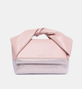 حقيبة تويستر جلد بمقبض علوي بكريستال