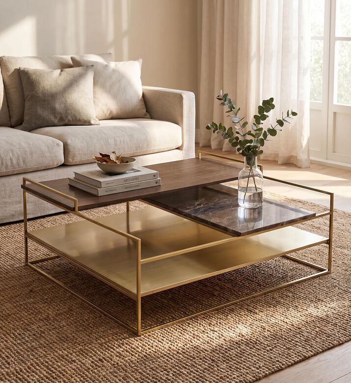Versmissen Architect Marble Wood Coffee Table, Packshot View