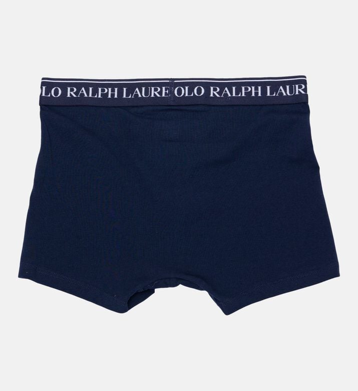 Ralph Lauren Cotton Blend Logo-waist 5-pack Trunks Set, Navy, L, Packshot View
