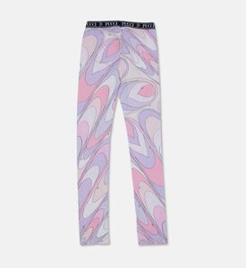 Emilio Pucci Logo Elastic Waistband Abstract Swirl-print Leggings, Packshot View