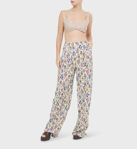 بنطال واسع الأرجل بتفاصيل عرقية