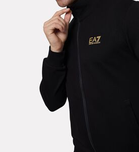 EA7 Zip-up Logo Cotton Sweatshirt, Gold, M, Model View