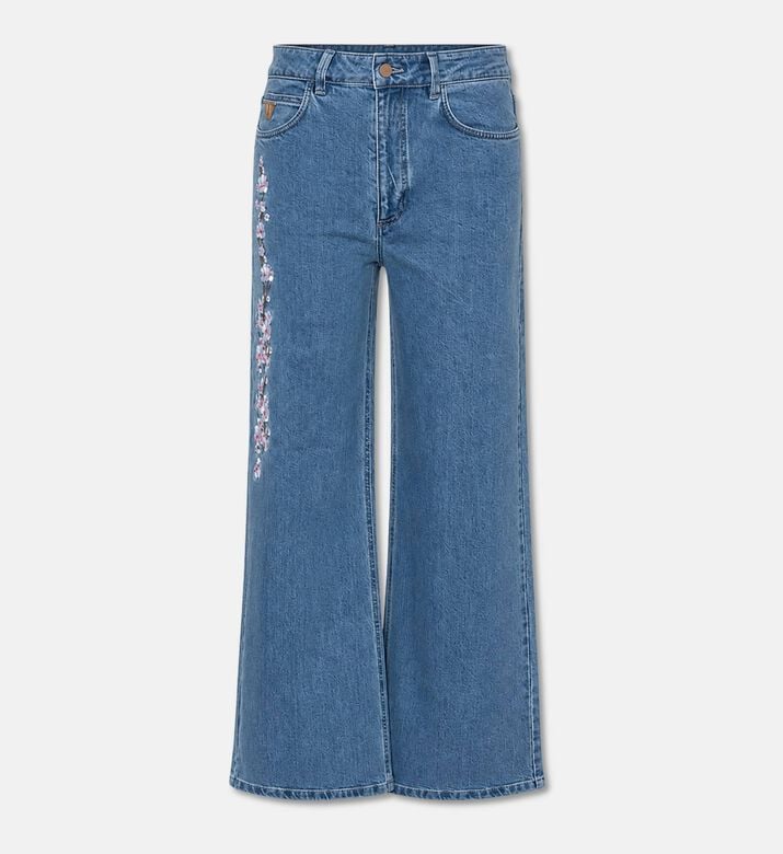 Weill Embroidered Wide-leg Denim Pants, Packshot View
