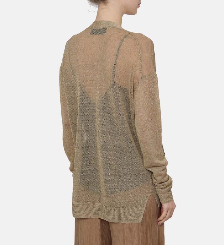 كارديغان بجيوب أمامية وحياكة مفتوحة