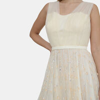 Bead Rhinestone Embellished Tulle Dress