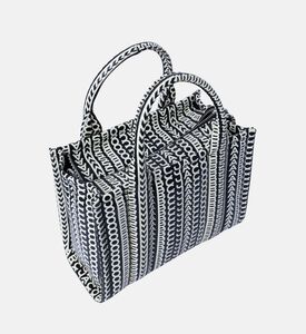 حقيبة حمل جلدية صغيرة بحروف كبيرة