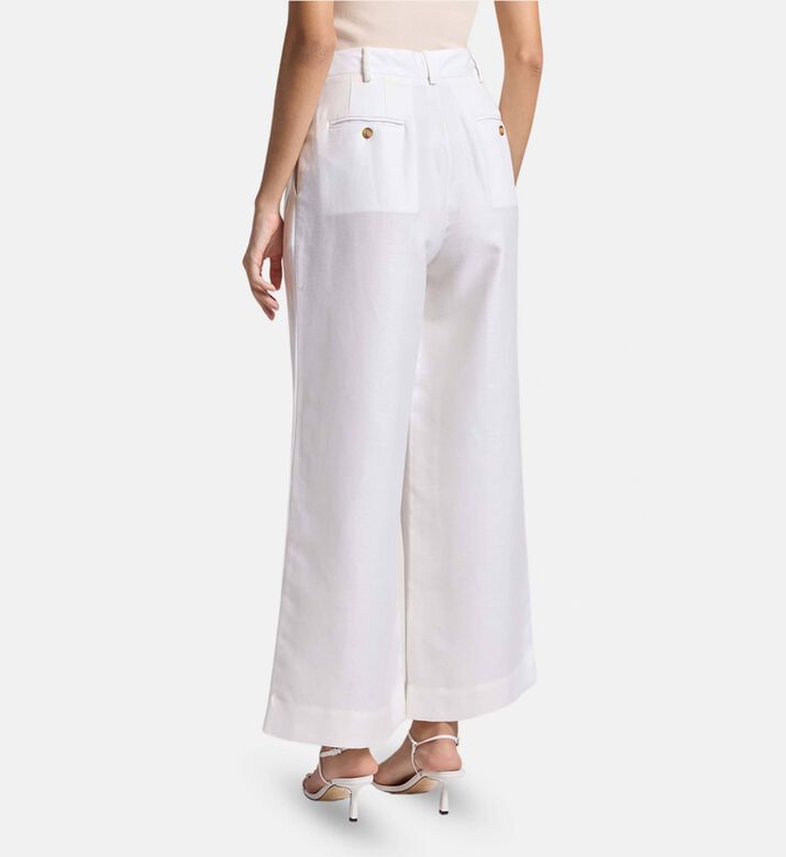 Carter and White Positano Tencel Linen Flared Trousers, Model View