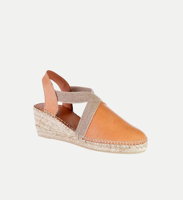 Toni Pons Tossa Metallic Leather Mid-wedge Closed-toe Espadrille, Light-brown, Eu-42, Packshot View