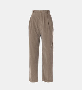 بنطال كلاسيكي بقماش كوردروي بطيات