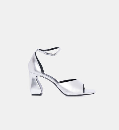Metallic Open-toe Platform Sandals