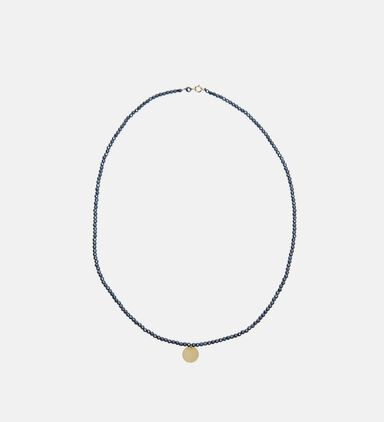 Spinel Gold-tone Round Pendant Necklace