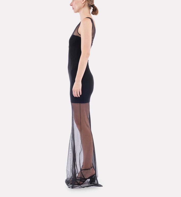 Nensi Dojaka Layered Sheer Maxi Mini Dress Combo, Model View