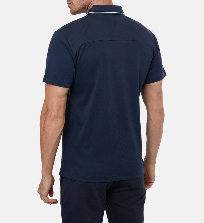 Hackett London Zip Fastening Short-sleeve Polo Shirt, Model View