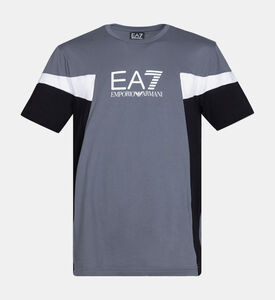 تيشيرت قطن بطبعة لوغو متباين