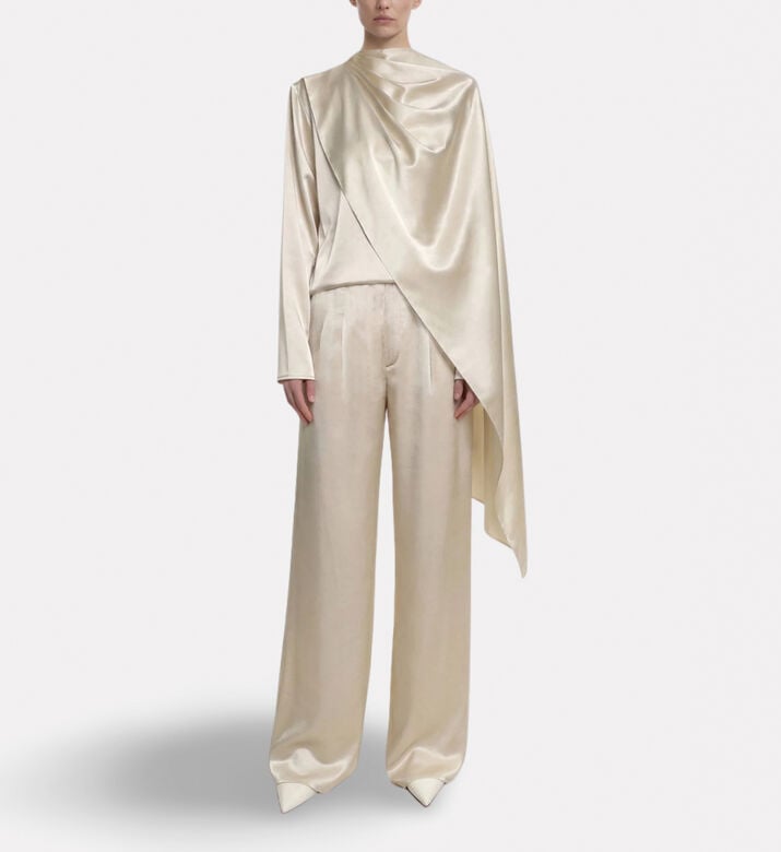 JW PEI Satin Wide-leg Trousers, Model View