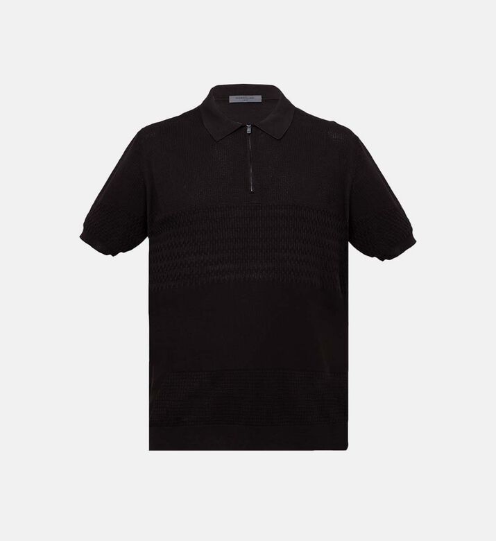 قميص بولو بسحاب من قطن بيما