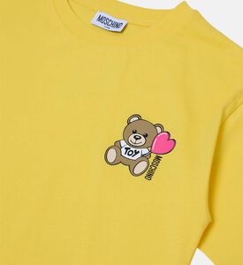 تيشيرت قطن بياقة مستديرة بطبعة شعار على الصدر