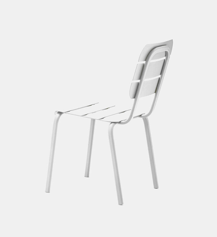 Ezeis Alicante Aluminum Stackable Chair, White, Packshot View
