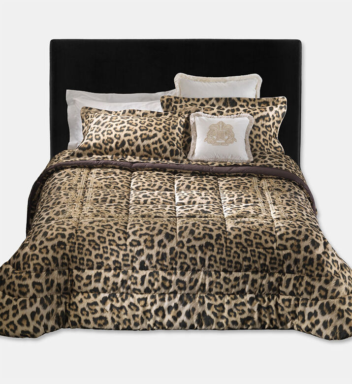 Philipp Plein Leopard Pattern Bed Set, Dark-gold, 240x220-cm, Packshot View