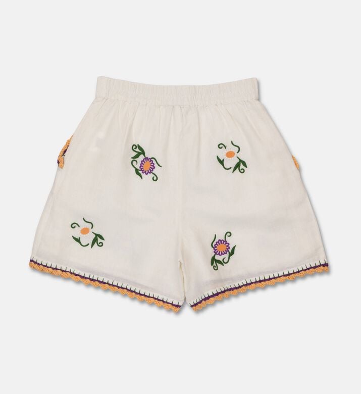 Stella McCartney Embroidered Floral Crochet Trim Shorts, Packshot View