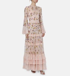 Alice and Olivia Embroidered Lace Maxi Dress, Model View