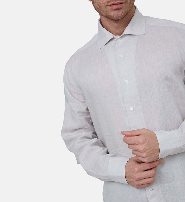 قميص كتان بأزرار أمامية