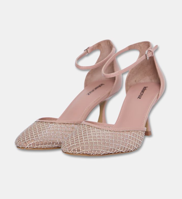 Lola Cruiz Ruby Crystal Mesh Ankle-strap Sandals, Nude, Eu-41, Packshot View