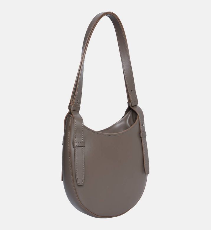 Leather Curved-shape Shoulder Bag Leather Curved-shape Shoulder Bag