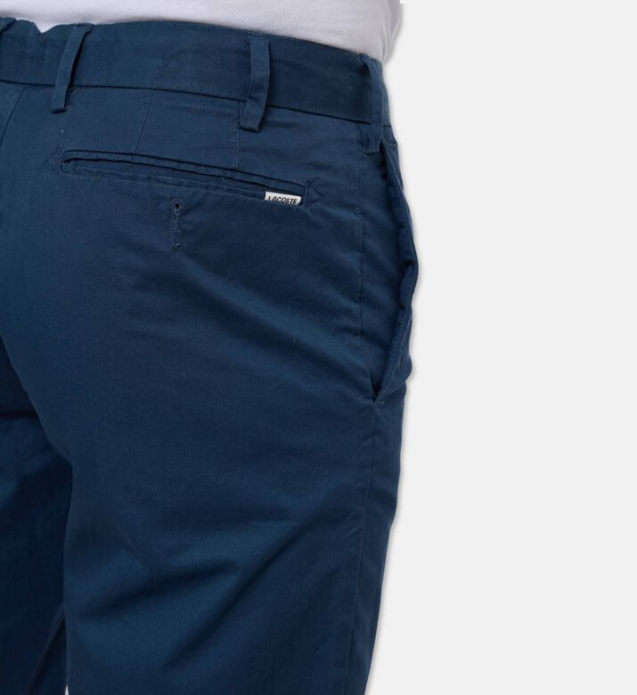 Lacoste Button Closure Regular-fit Shorts, Blue, M, Model View