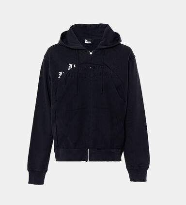 Zip-up Serigraphy Print Hoodie