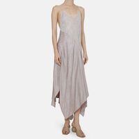 Lace-trimmed Jacquard Midi Dress