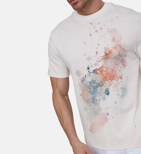 Cotton Paint-design Crewneck T-shirt