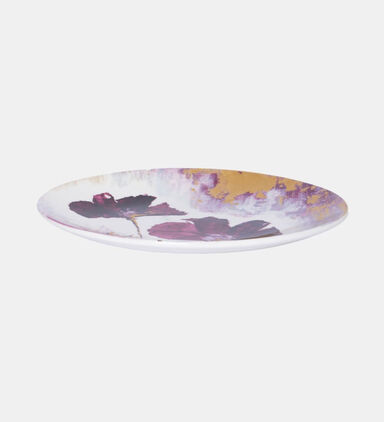 Floral-print Round Plate - 35.5 Cm
