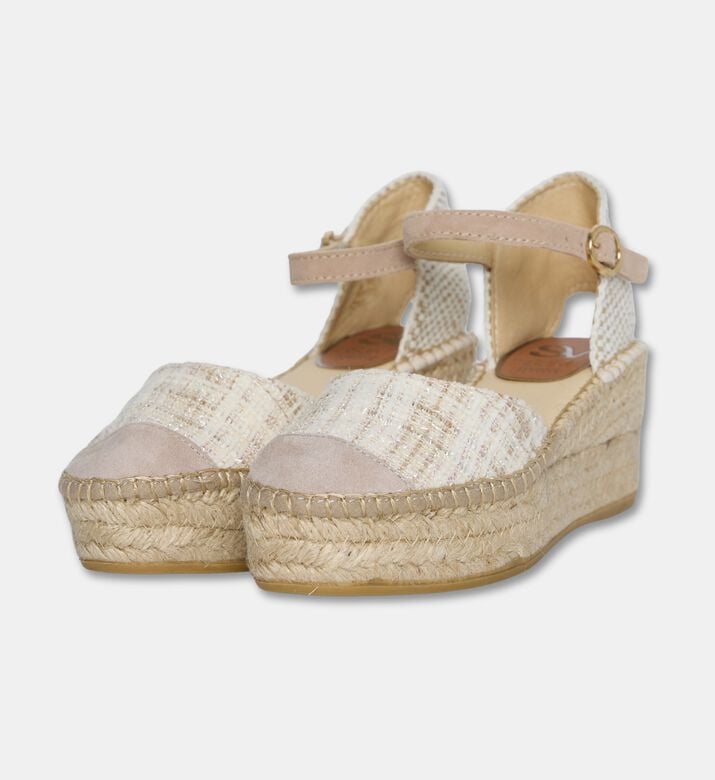 Salvi Checked Woven Ankle-strap Wedge, Packshot View
