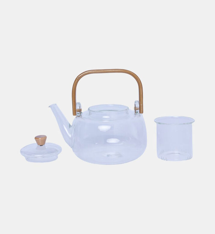 Glass Bamboo Handle Teapot- 1 L