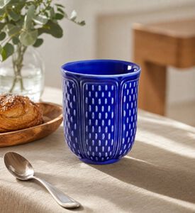 Gien Cobalt Embossed Tea Cup, Model View