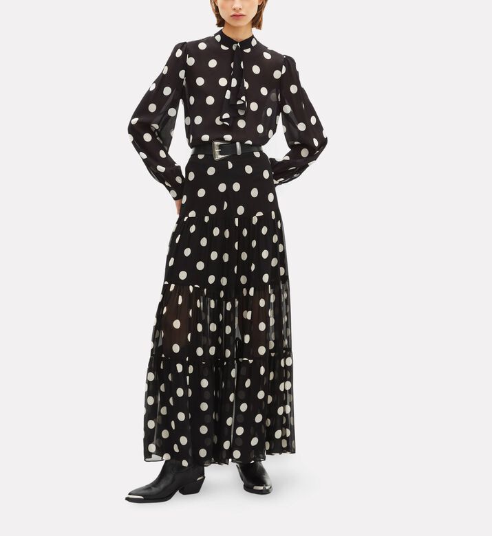 The Kooples Polka Dot-print Flared Skirt, Model View