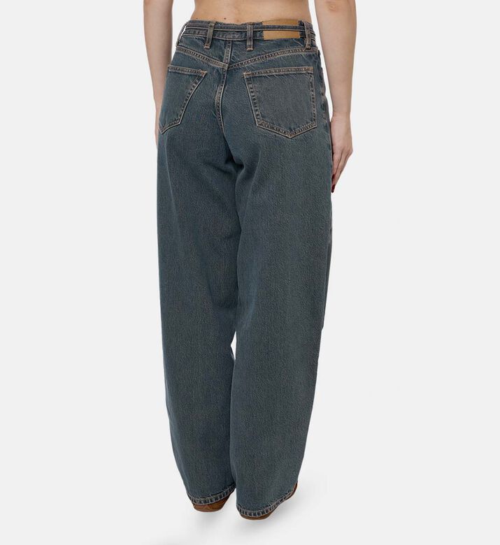 Samsoe Saharper Slouchy Self-tie Belt Wide-leg Jeans, Model View