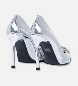 Albano Metallic Rhinestone-embellished Heels, Silver, Eu-41, Packshot View