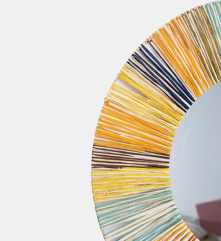 Colorful Straw Grass Round Mirror Colorful Straw Grass Round Mirror