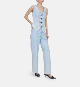 Fairouz Printed Denim Vest